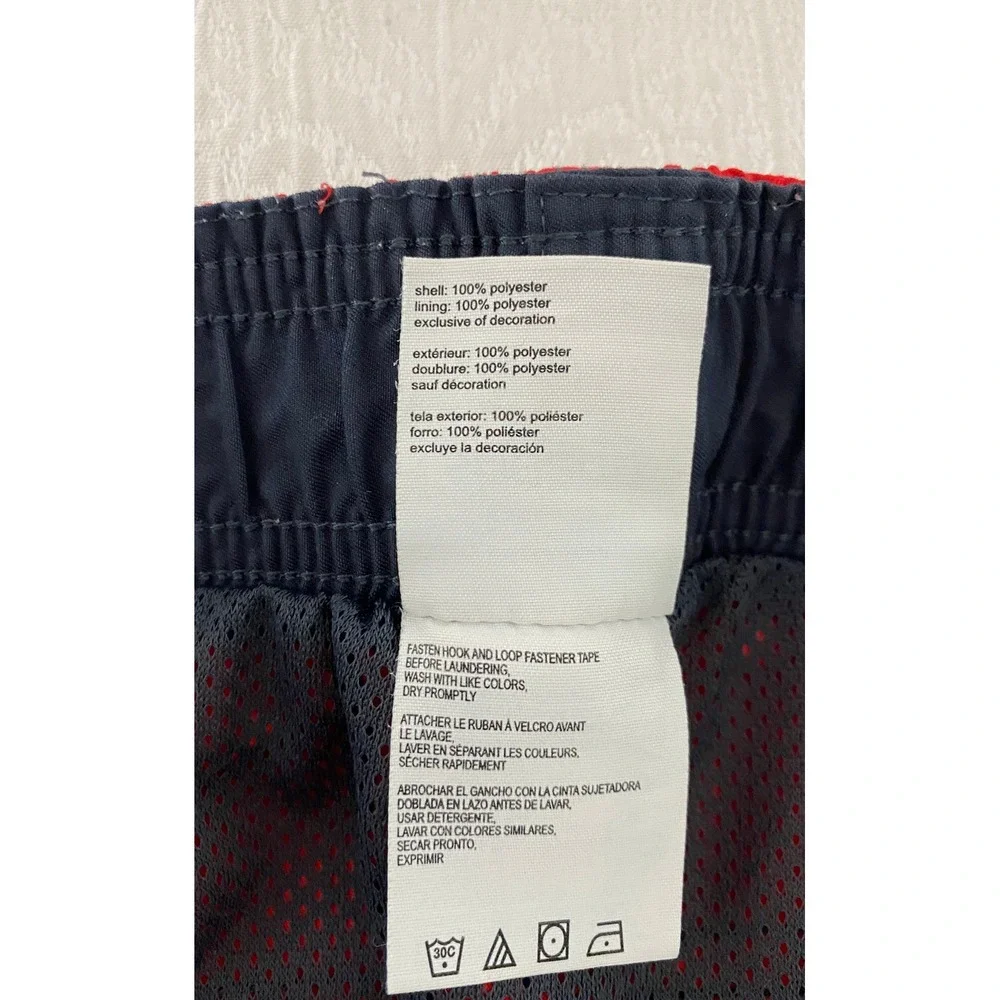Speedo Mens XL Navy Blue Red Colorblock‎ Board Shorts Swim Trunks Cargo Pocket
